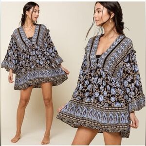 Free People Moonlight Dance Boho Floral Mini Dress